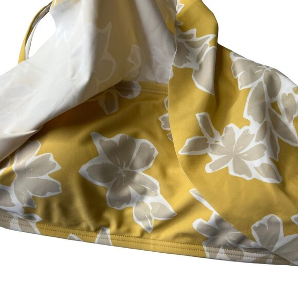 Cupshe Swim Suit Bikini Top Womens XL Yellow Tan White Padded New - Picture 7 of 12